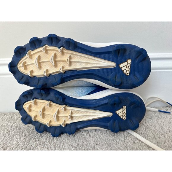 Adidas Icon Blue & White Baseball Cleats Size 1.5 Youth Boys - Picture 4 of 9